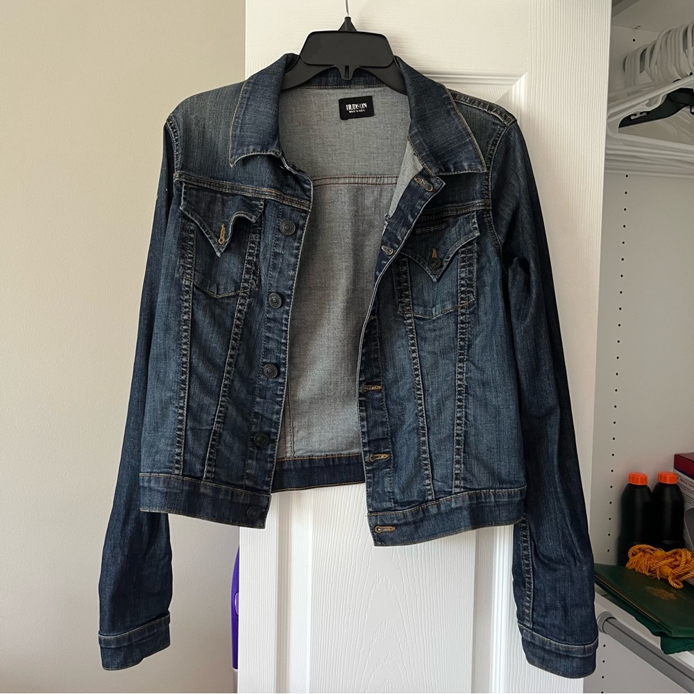 hudson jeans dark wash jean jacket